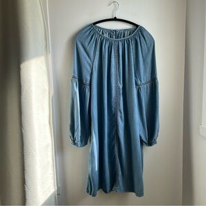 Dress Boho Long Sleeve Embroidered with pockets-size XL